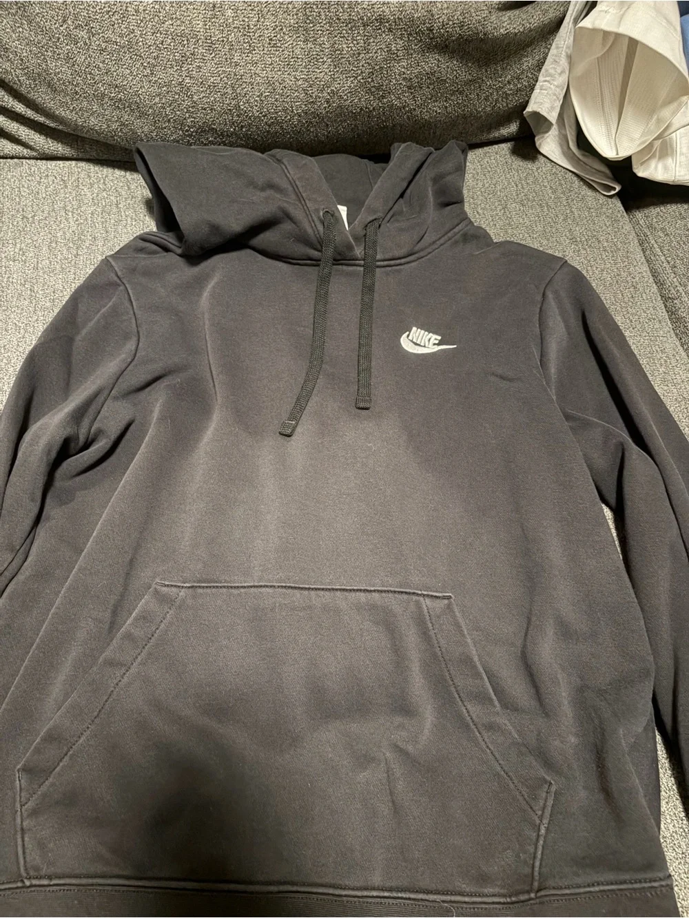 Nike Black Men's Pullover Hoodie with White Swoosh